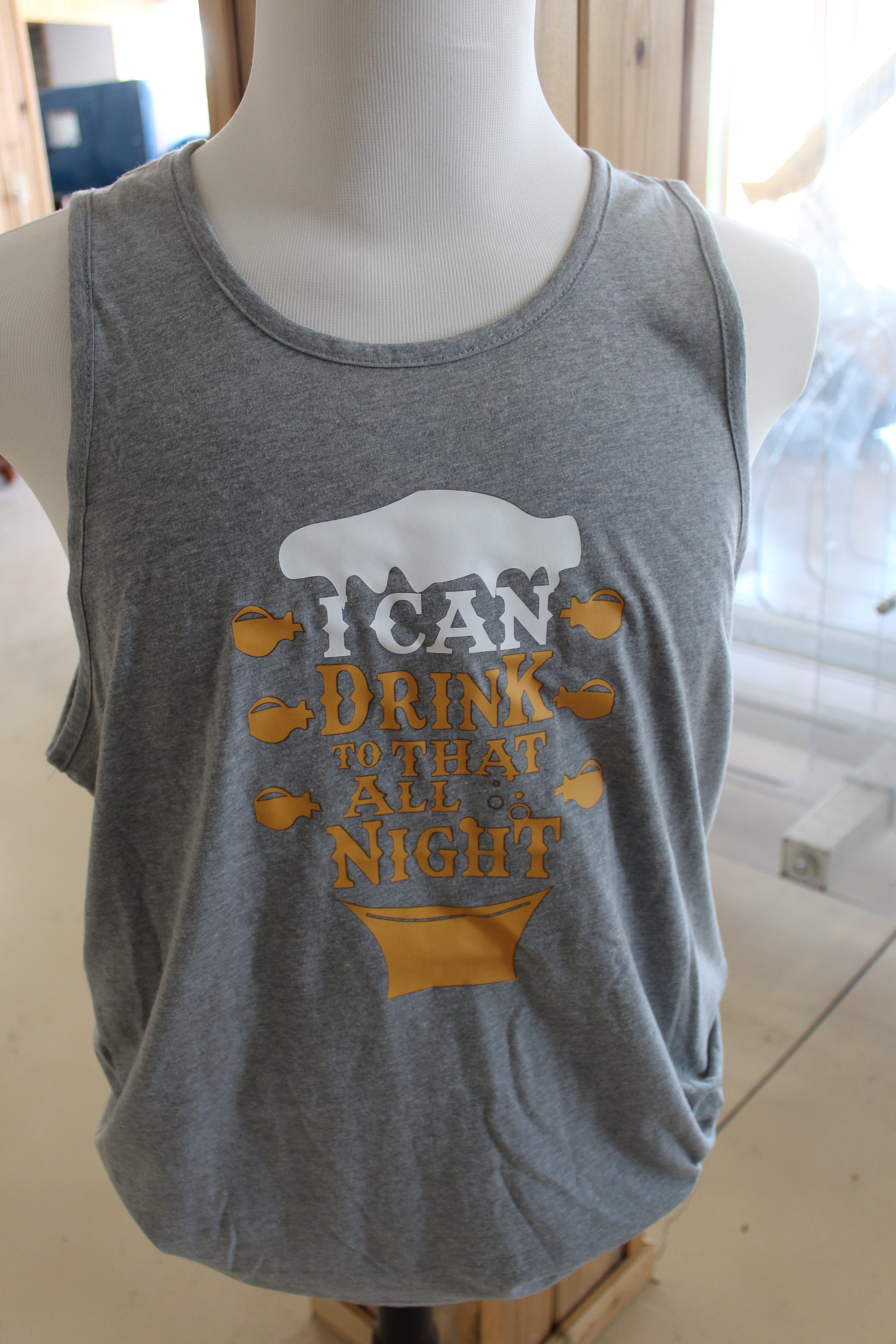 I Can Drink to That All Night Tank Top - Gray