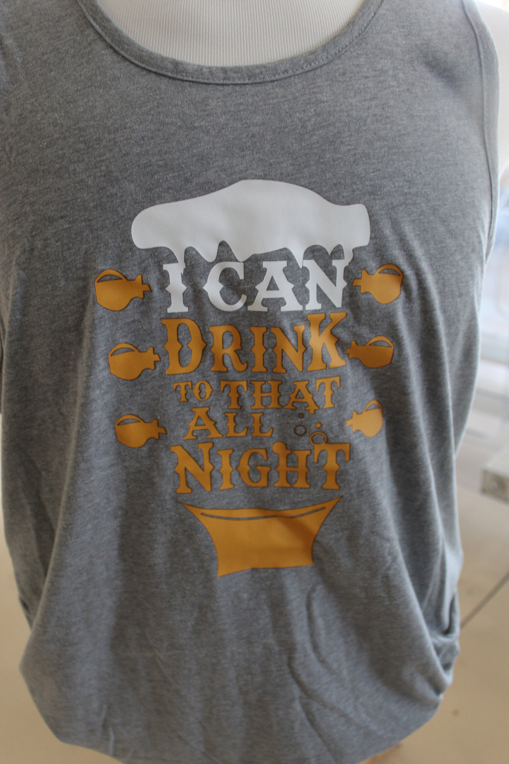 I Can Drink to That All Night Tank Top - Gray