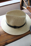 WICKER HAT - BLACK BAND